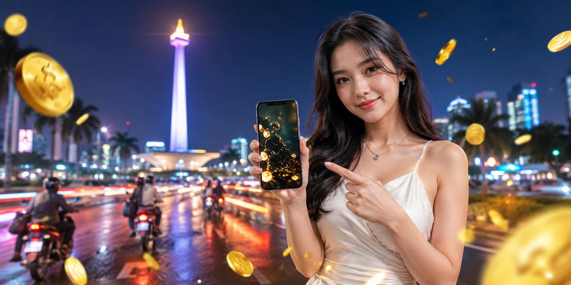 Layar ponsel dengan aplikasi taruhan onic77 yang tampil futuristik